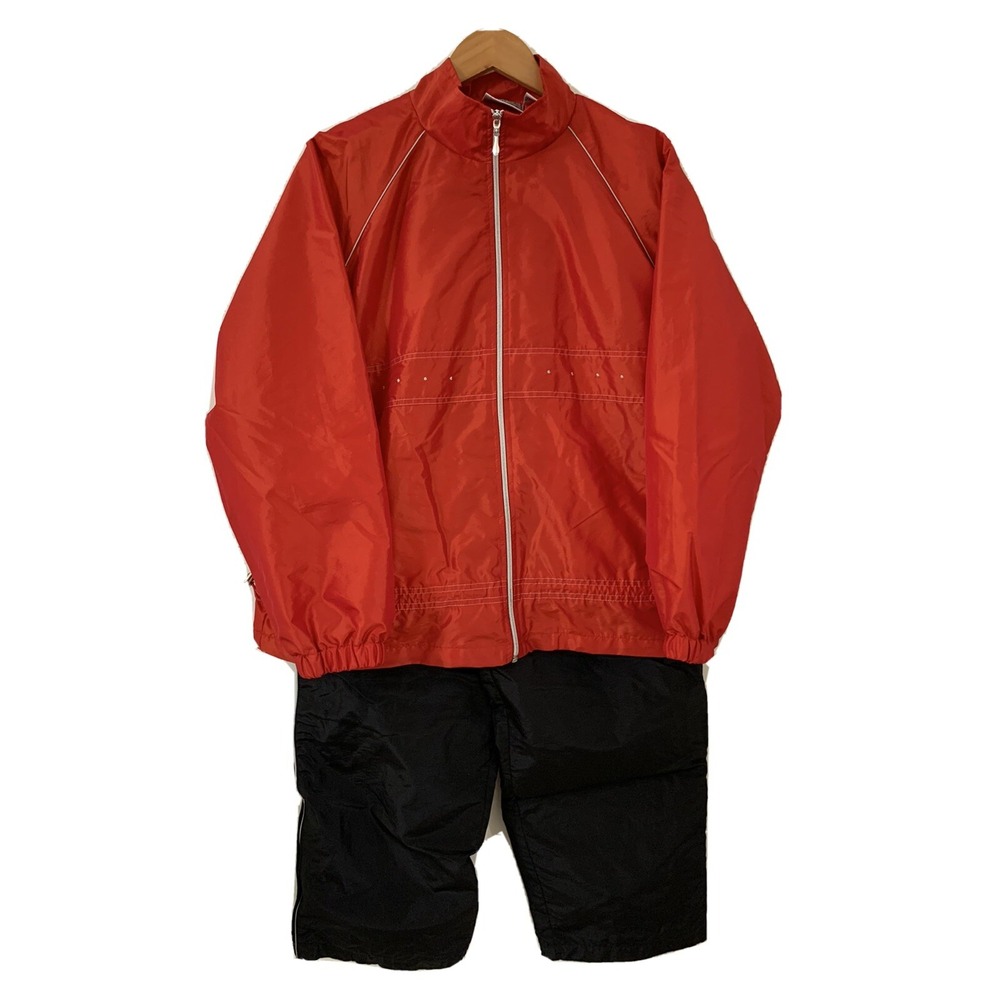 Vintage 90's Women East West Track Suit Jacket Pants Sz XL Red Black